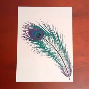 18 Peacock Feather Vellum Sheets for Scrapbooking & Crafting
